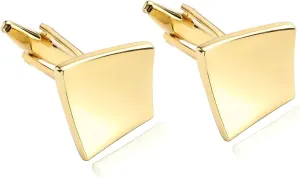 Cufflinks Vintage, Wedding Cufflinks Graduation New Year Gift for Husband from Wife Gold Stainless Steel Square Design Size 21x21mm