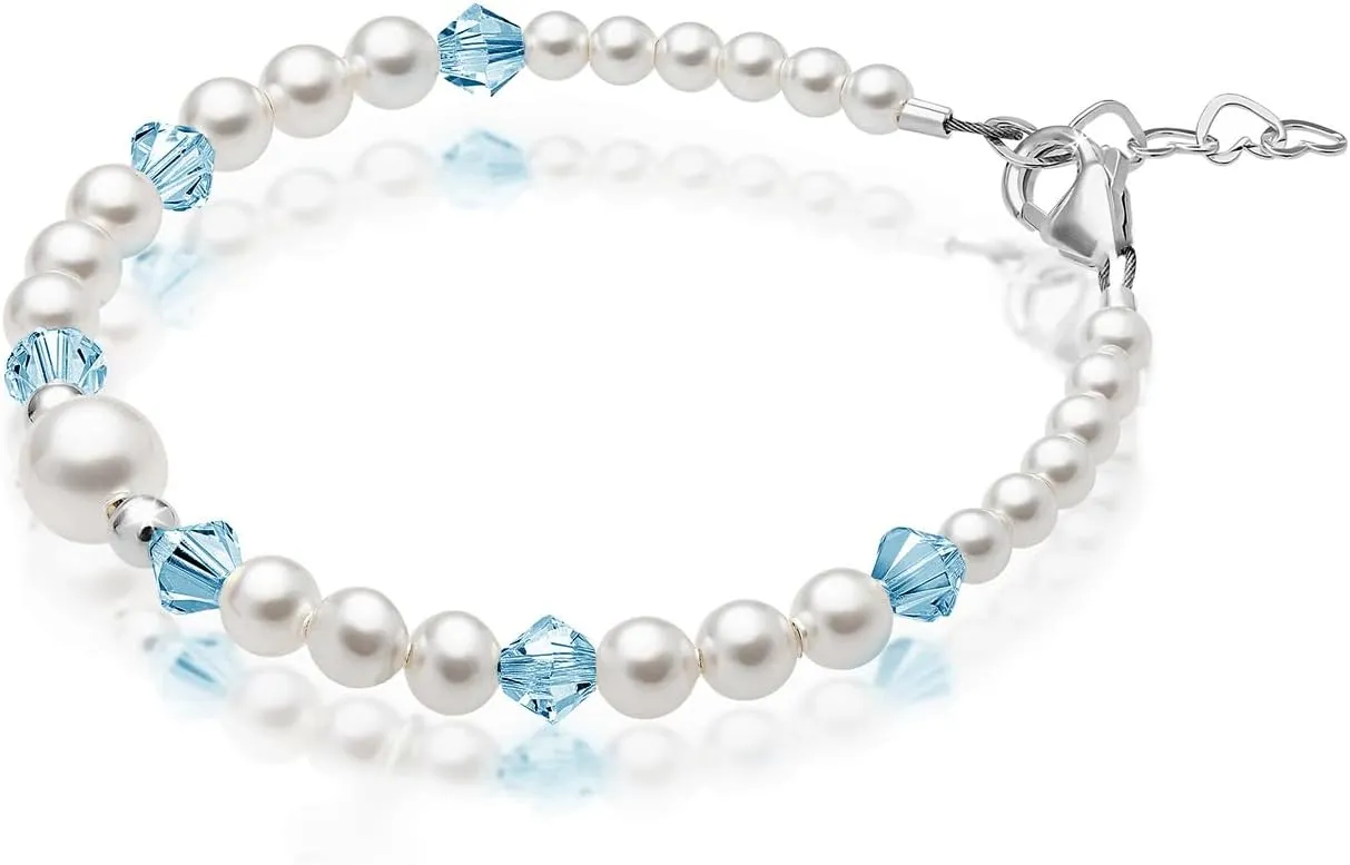 Custom Birthstone Bracelet for Kids, Initial Gift, 925 sterling silver bracelets for women, Crystal jewelry, Personalized Baby Gifts, Newborn, infant, Toddler, Teen, Mother, Mom Birthday Girl