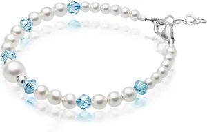 Custom Birthstone Bracelet for Kids, Initial Gift, 925 sterling silver bracelets for women, Crystal jewelry, Personalized Baby Gifts, Newborn, infant, Toddler, Teen, Mother, Mom Birthday Girl