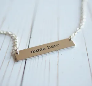 Custom Name Bar Necklace for Women  Personalized Jewelry with Any Name or Word, Elegant and Stylish Gift for All Occasions