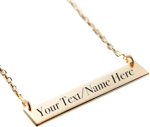 Custom Name Bar Necklace for Women  Personalized Jewelry with Any Name or Word, Elegant and Stylish Gift for All Occasions