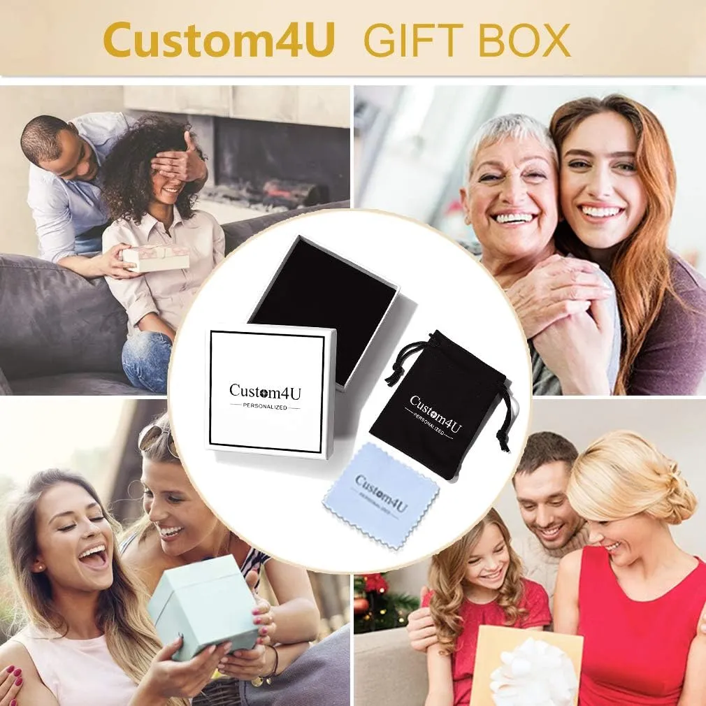 Custom4U Personalized Name Rings/Monogram Initial Ring Engraved,Gold Plated/Sterling Silver/Stainless Steel,Size Adjustable Custom Memorial Jewelry Birthday Mothers Day Gifts for Women