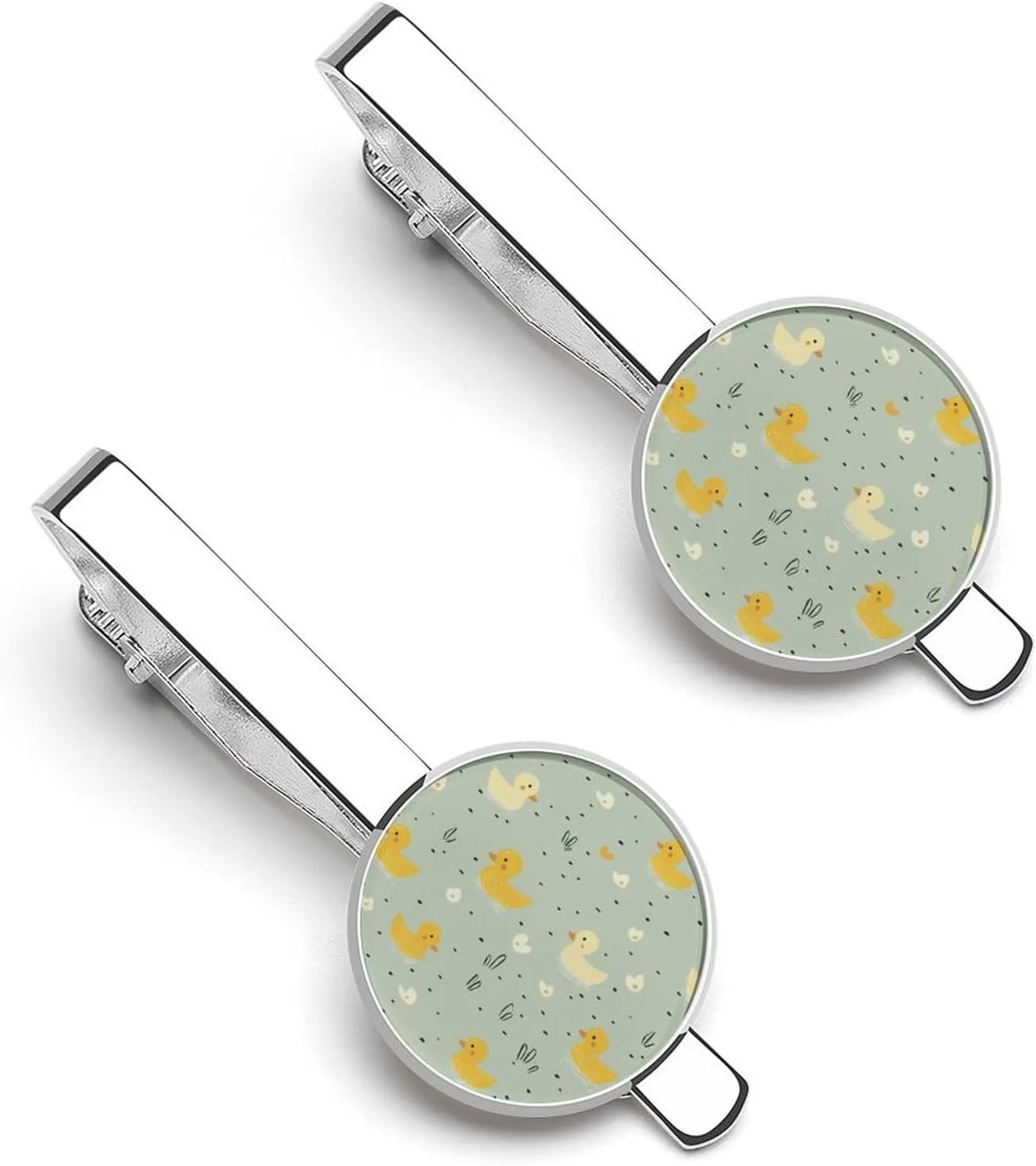 Cute Duck Pattern 1 Pair Mens Tie Clip Stylish Tie Bars Gift for Father Husband Boyfriend Business