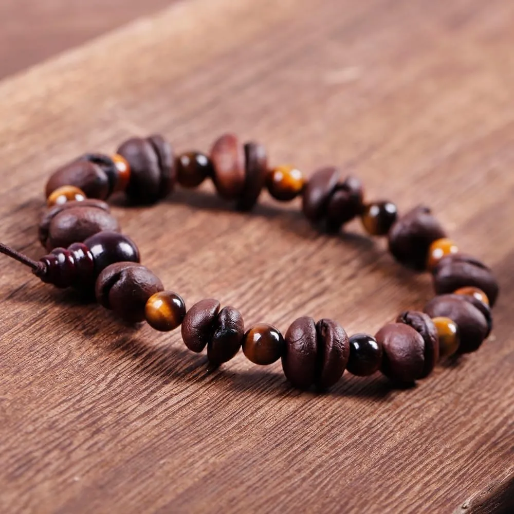 Day Day Up Real Coffee Bean Charm Bracelet for Men & Women Handmade Stretch Beaded Bracelet  Unique Jewelry Gift for Coffee Lovers Bracelets