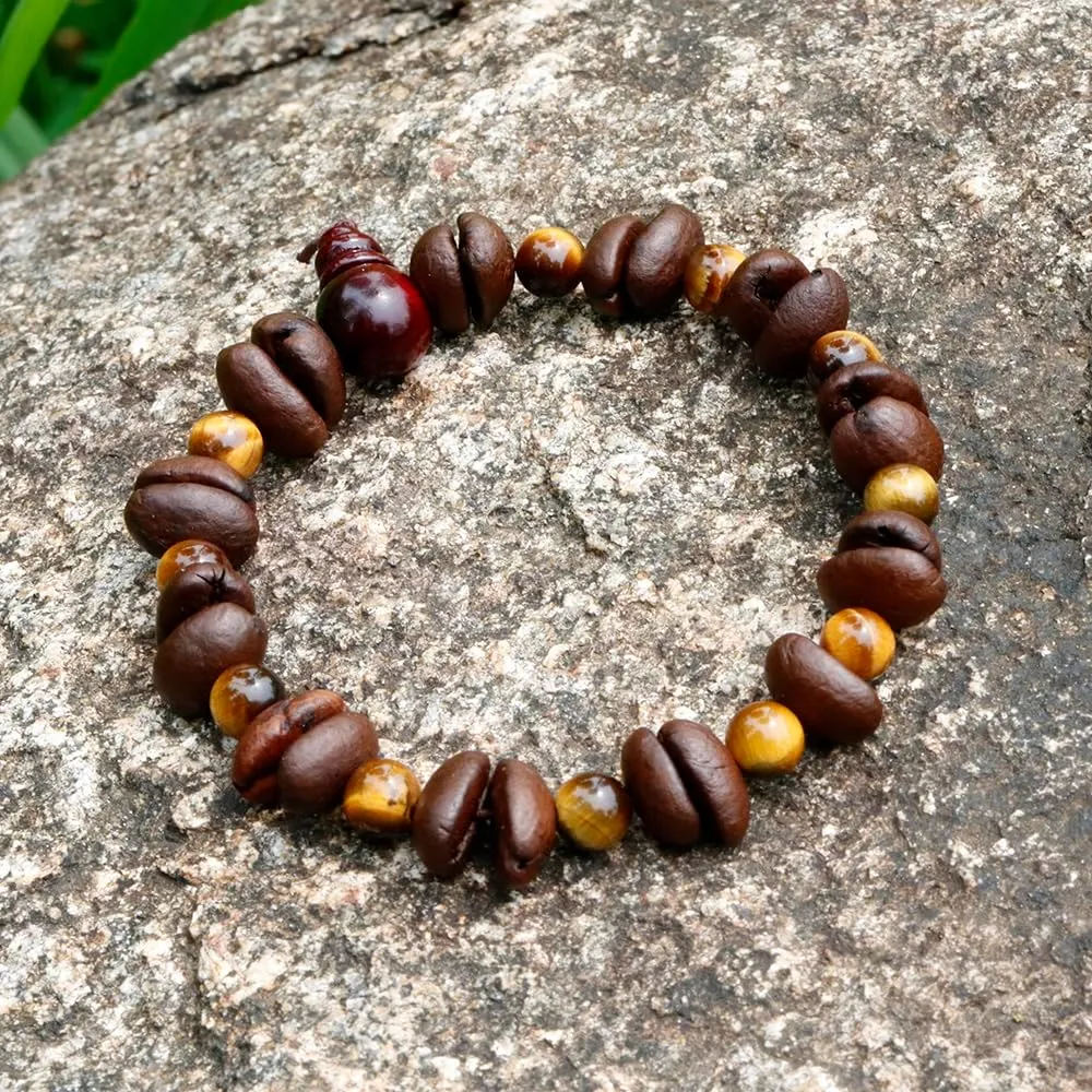 Day Day Up Real Coffee Bean Charm Bracelet for Men & Women Handmade Stretch Beaded Bracelet  Unique Jewelry Gift for Coffee Lovers Bracelets