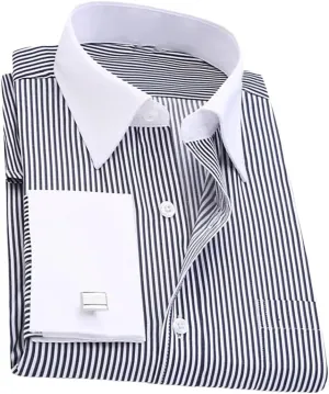 Dndrdhfb Men's French Cufflinks Casual Dress Shirt Long Sleeve Patchwork Wedding Tuxedo Shirt