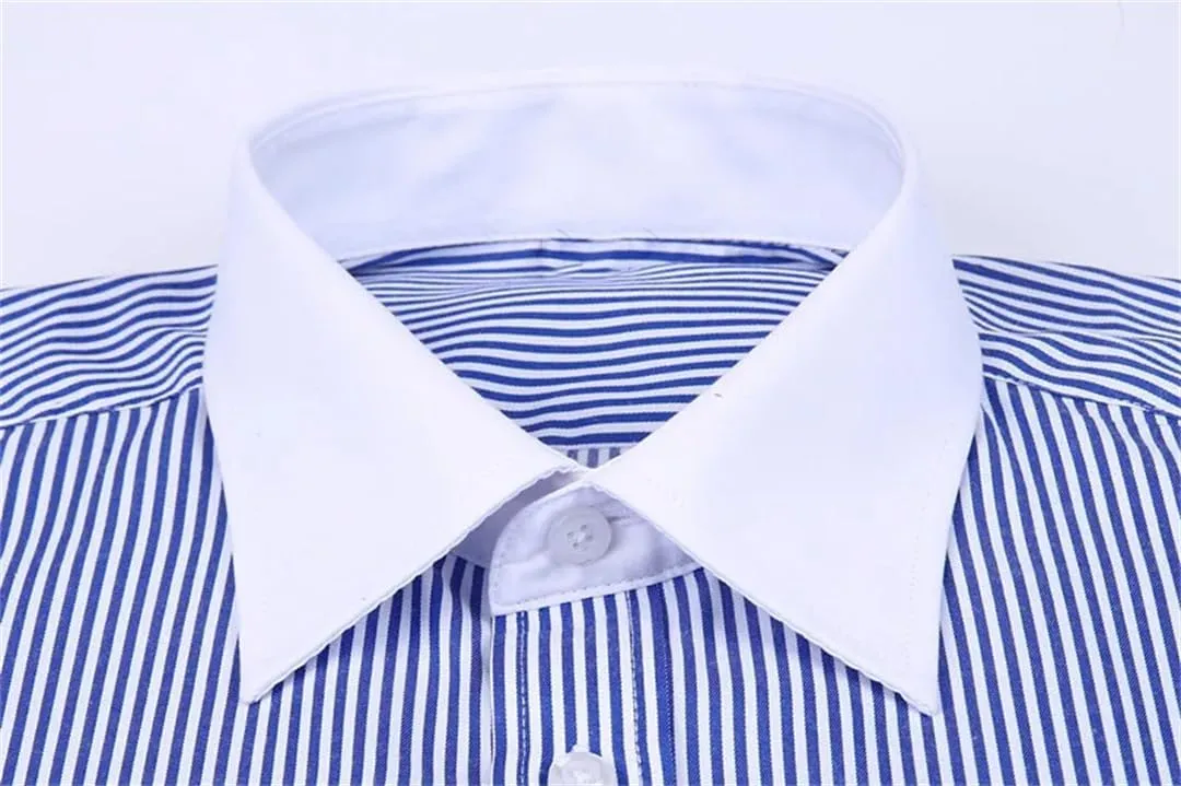 Dndrdhfb Men's French Cufflinks Casual Dress Shirt Long Sleeve Patchwork Wedding Tuxedo Shirt