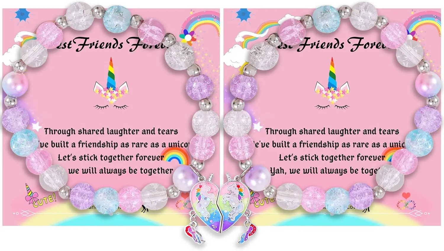 DOYYCA Friendship Bracelets Cute Magnetic Matching Charm Beaded Best Friend Bracelet BFF Bracelets for 2 Girls Women