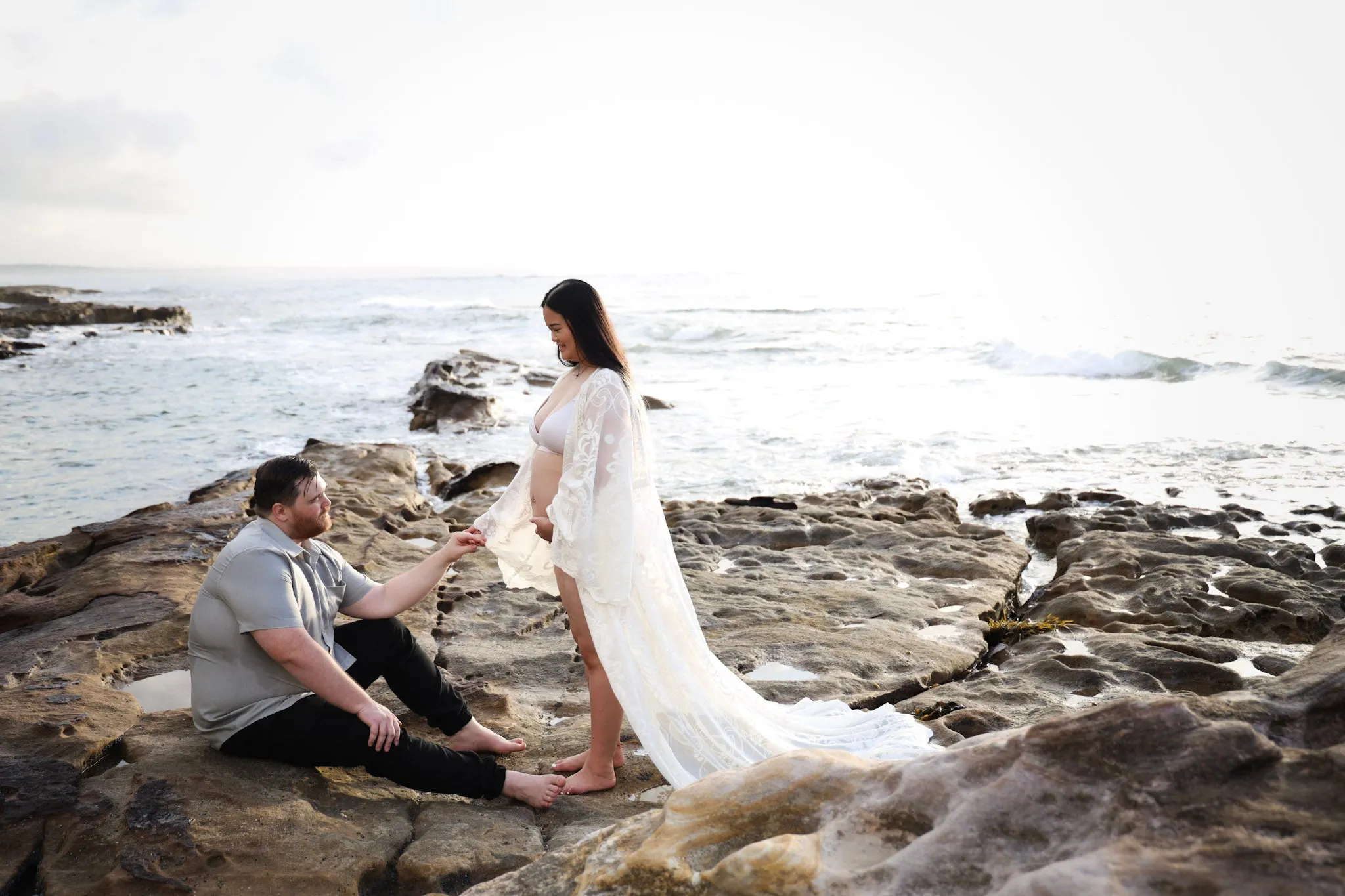 Dress Hire - Maternity Photoshoot Dresses - D&J - Lace Robe - DAY RENTAL