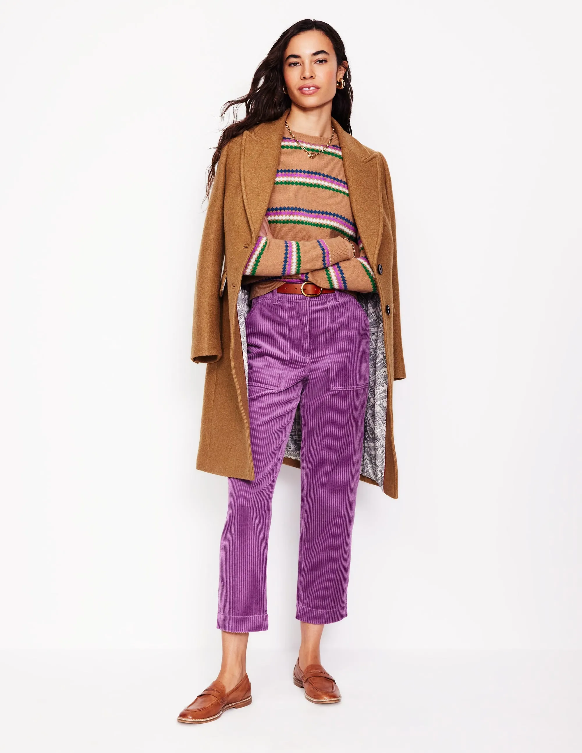 Edie Fair Isle Jumper-Camel Diamond