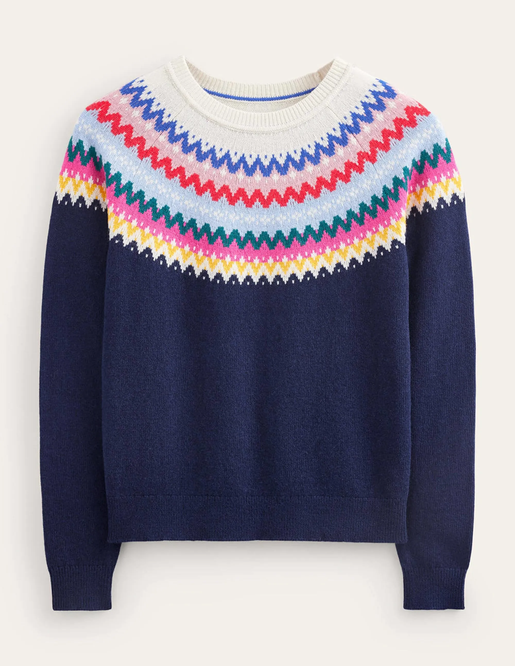 Edie Fair Isle Jumper-Navy Classic Fair Isle