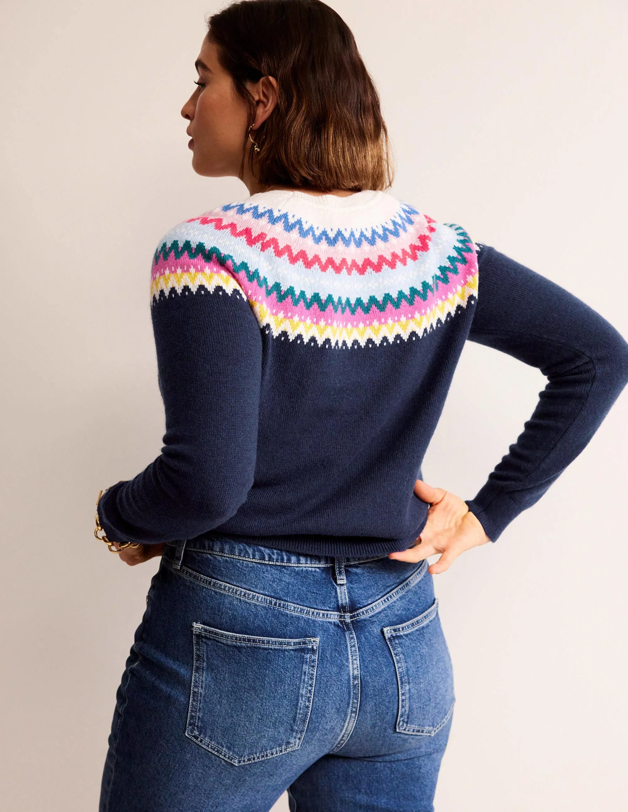 Edie Fair Isle Jumper-Navy Classic Fair Isle