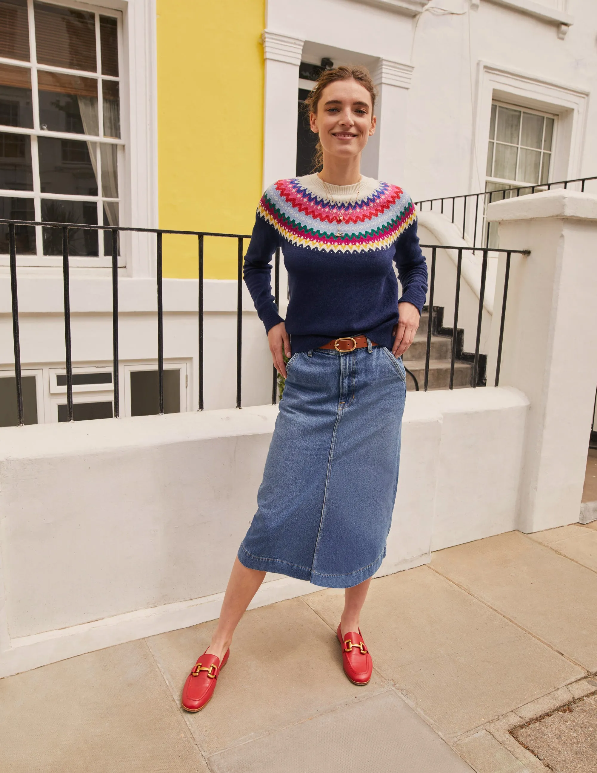 Edie Fair Isle Jumper-Navy Classic Fair Isle