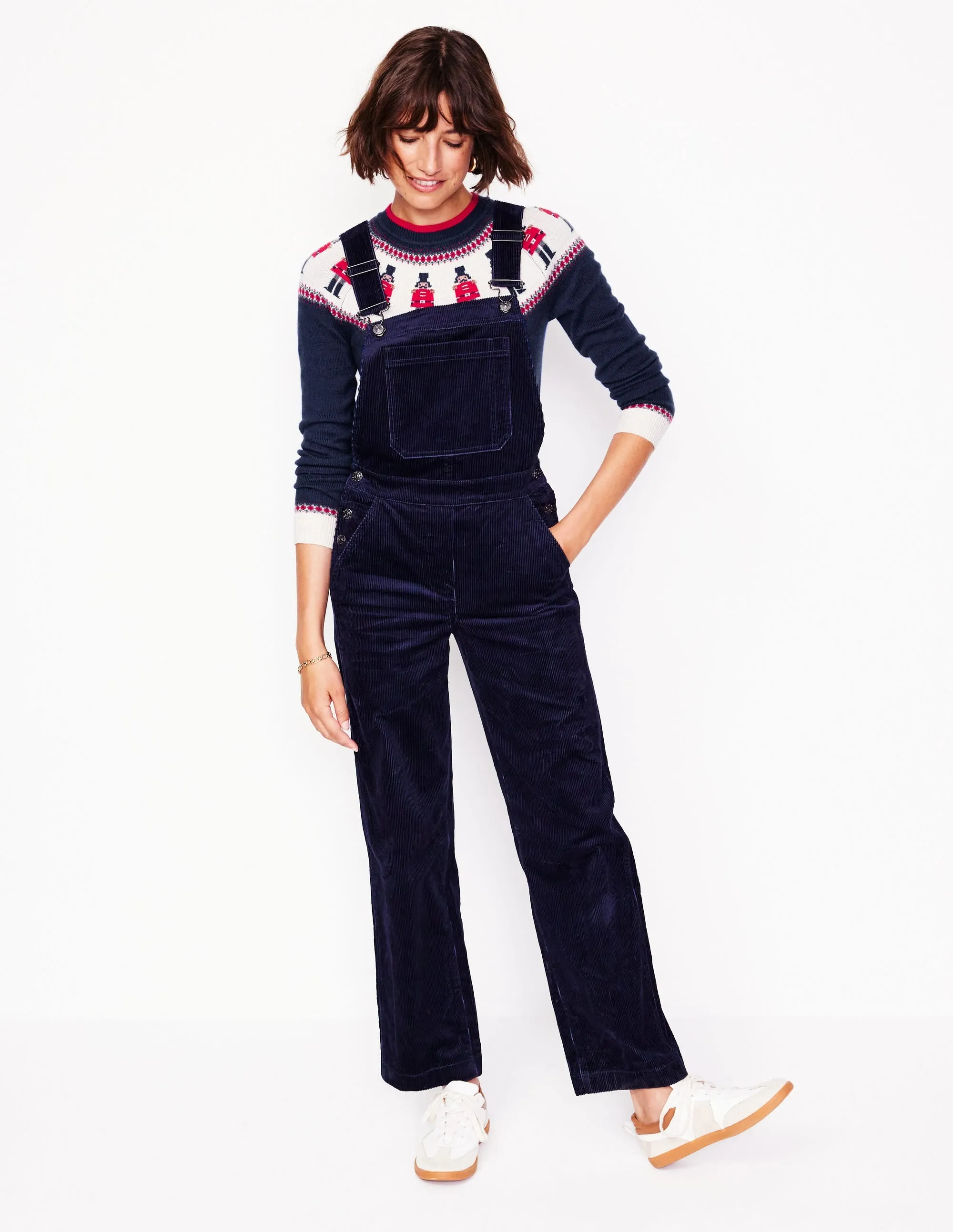 Edie Fair Isle Jumper-Navy, Soldiers