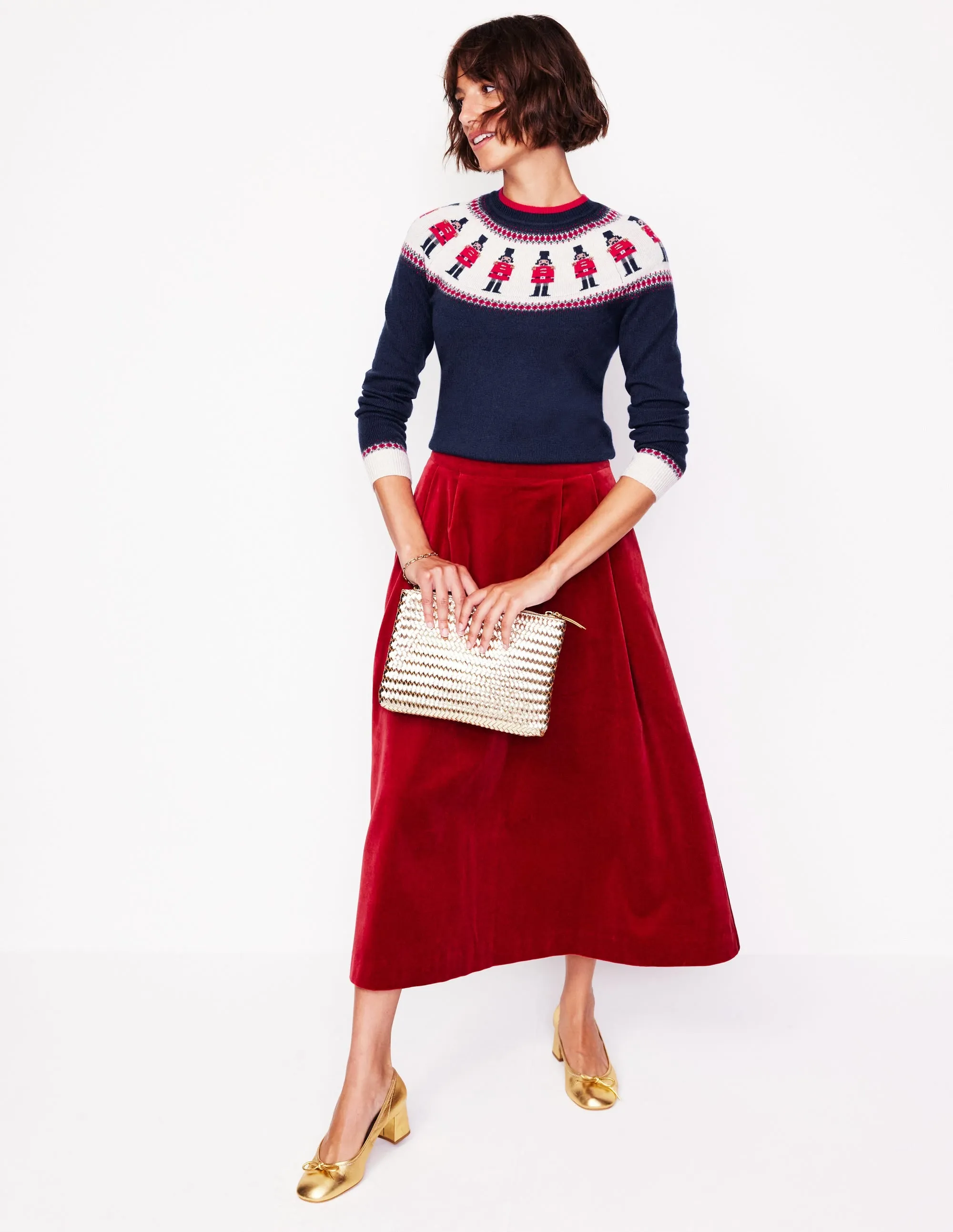 Edie Fair Isle Jumper-Navy, Soldiers