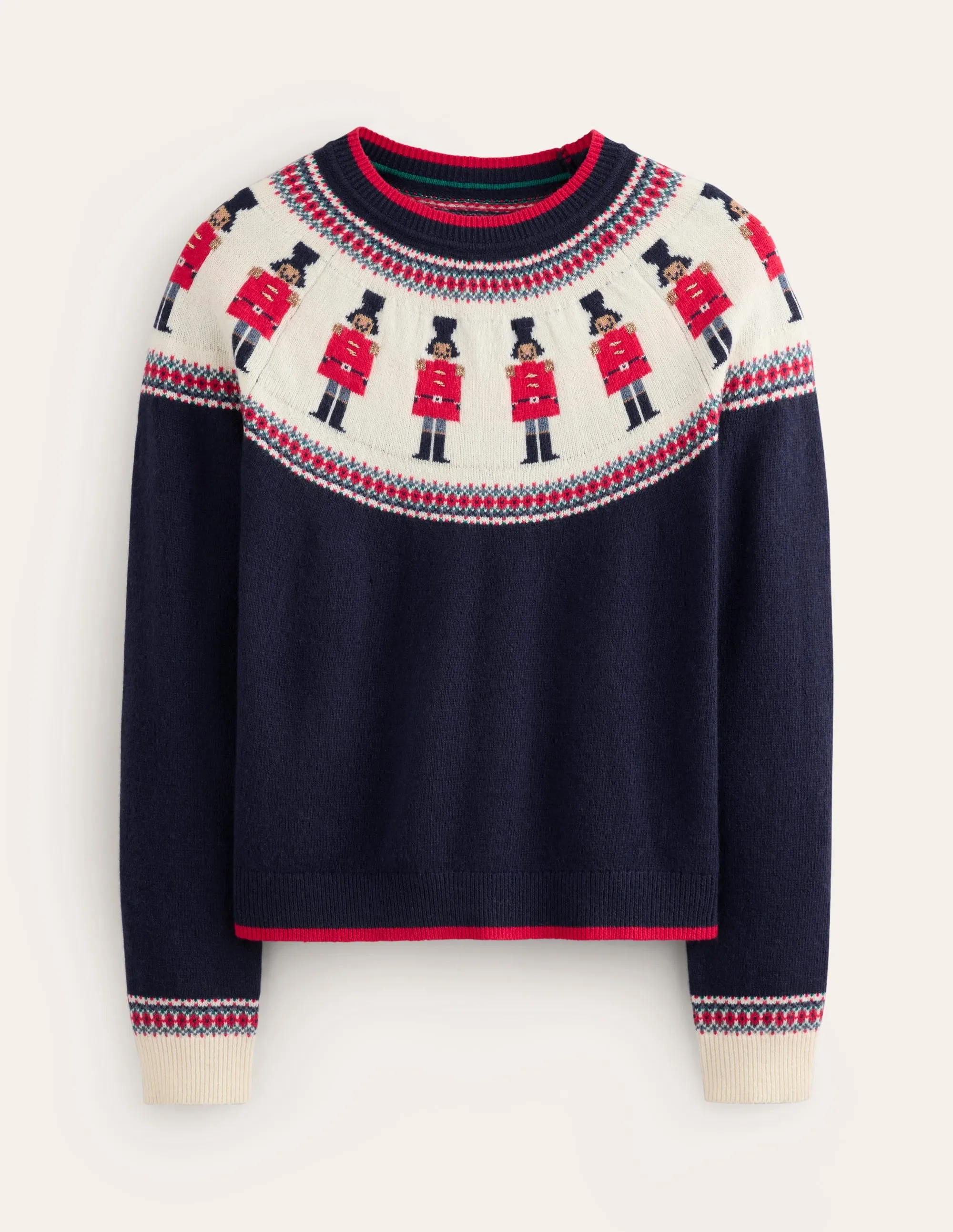 Edie Fair Isle Jumper-Navy, Soldiers