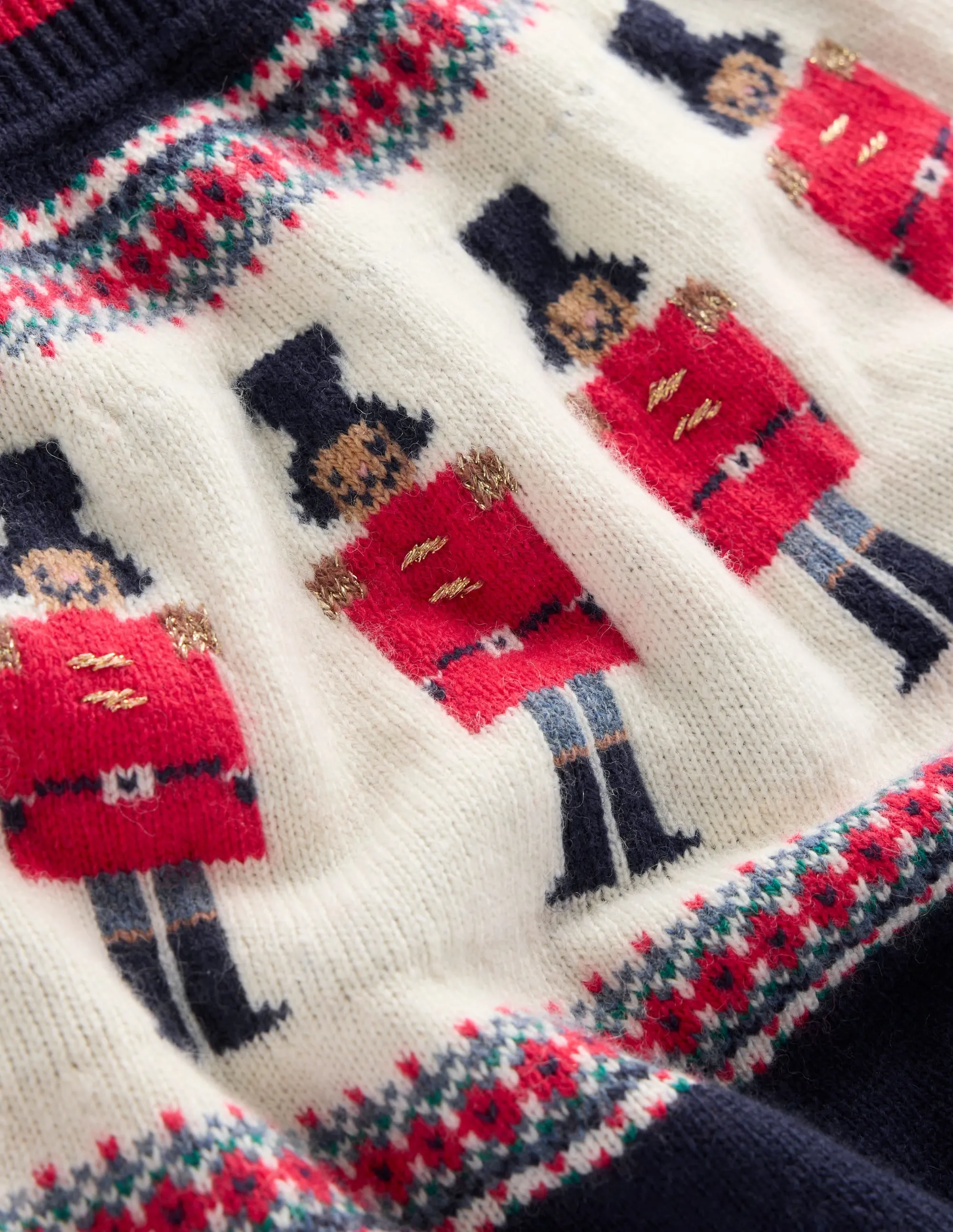 Edie Fair Isle Jumper-Navy, Soldiers