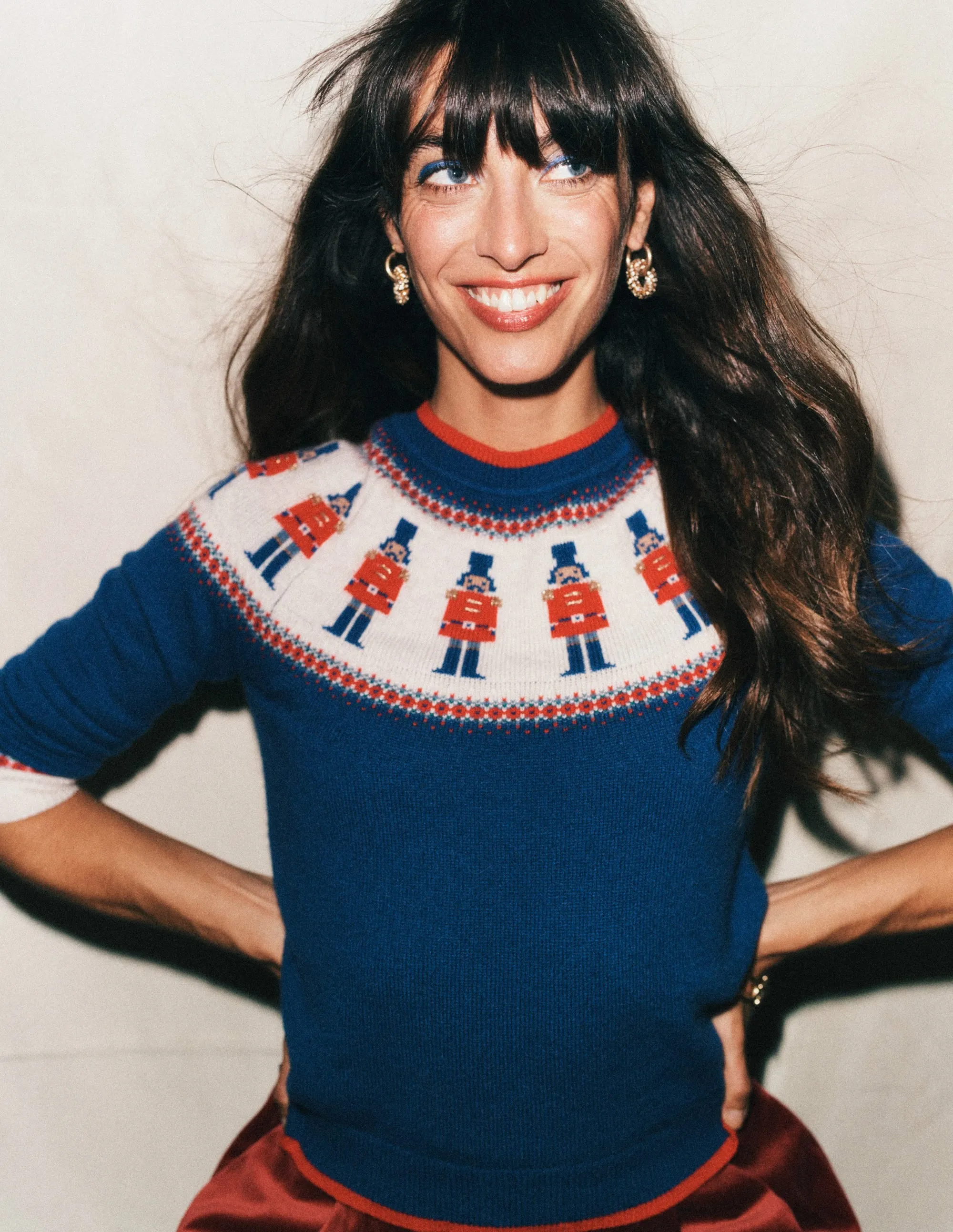 Edie Fair Isle Jumper-Navy, Soldiers