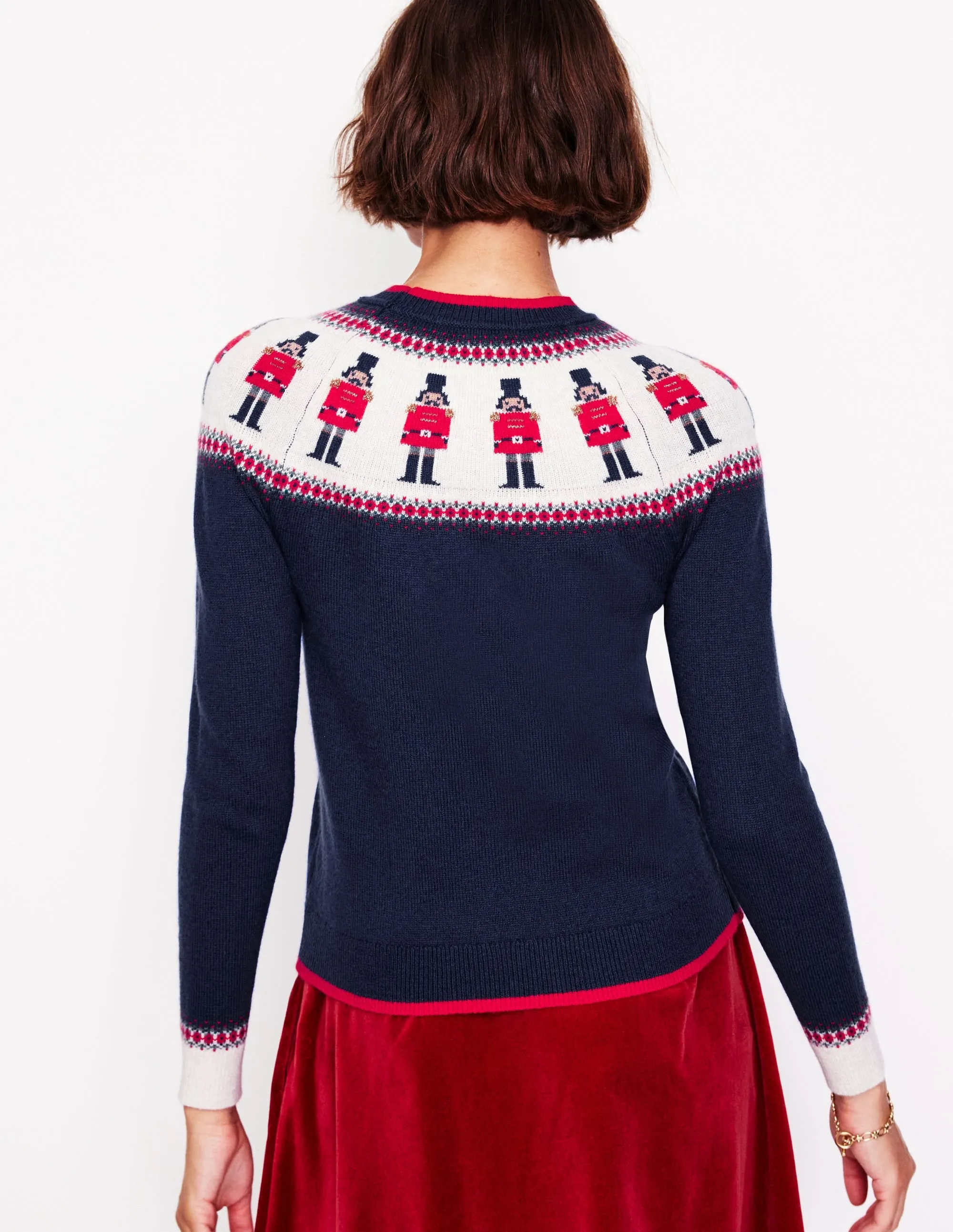 Edie Fair Isle Jumper-Navy, Soldiers