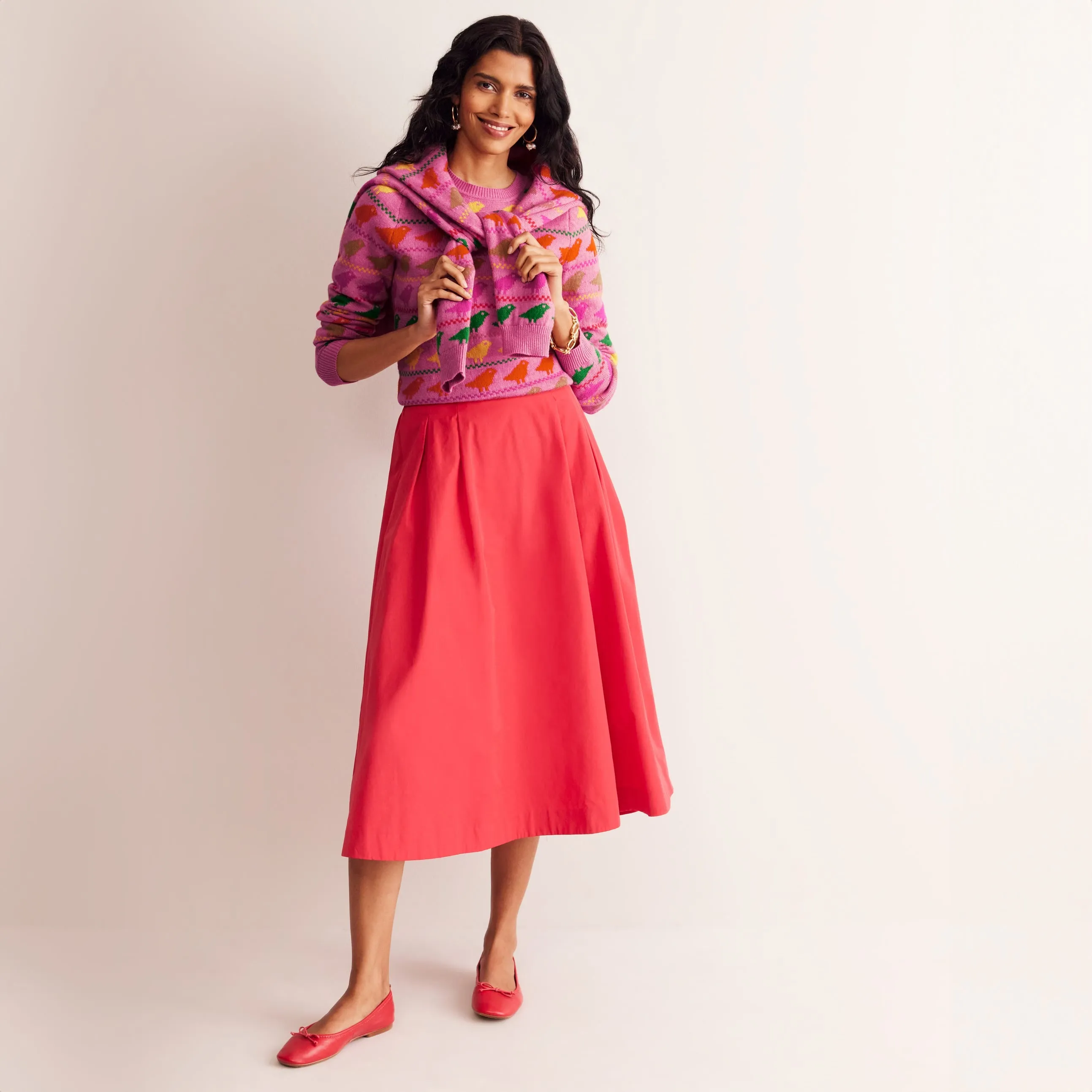 Edie Fair Isle Jumper-Pink Birds