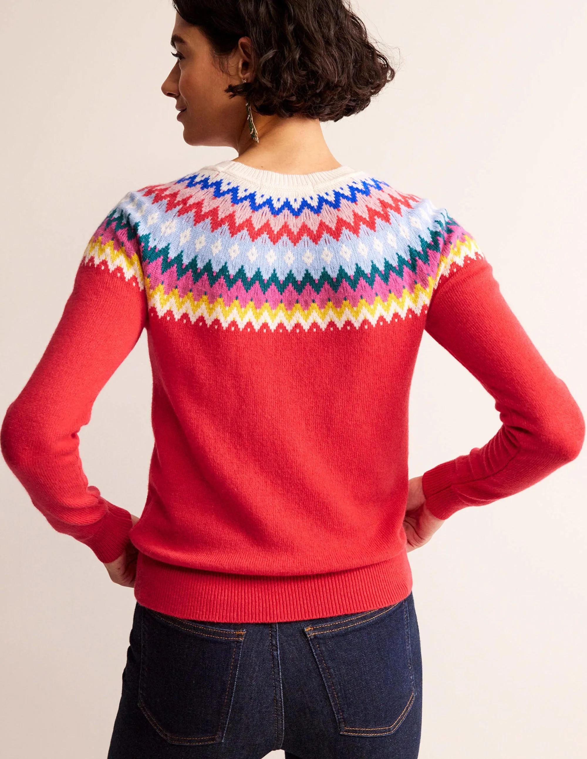 Edie Fair Isle Jumper-Poppy Red