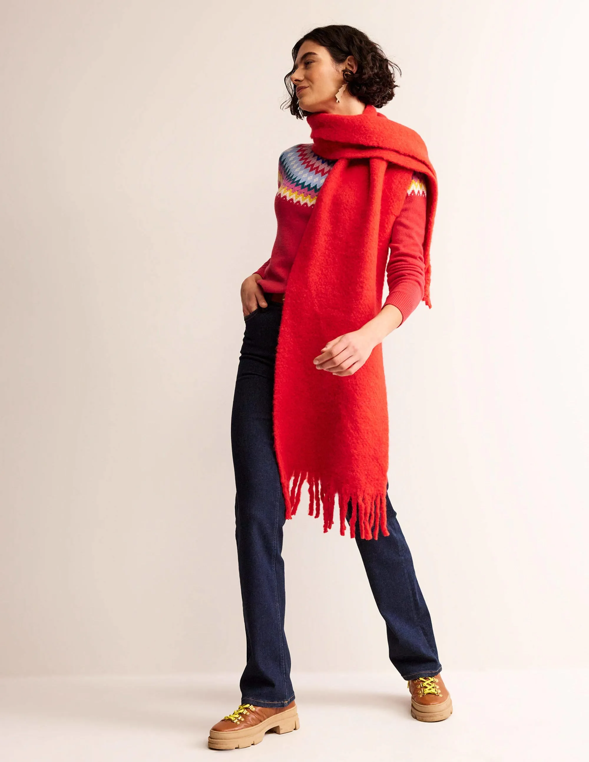 Edie Fair Isle Jumper-Poppy Red