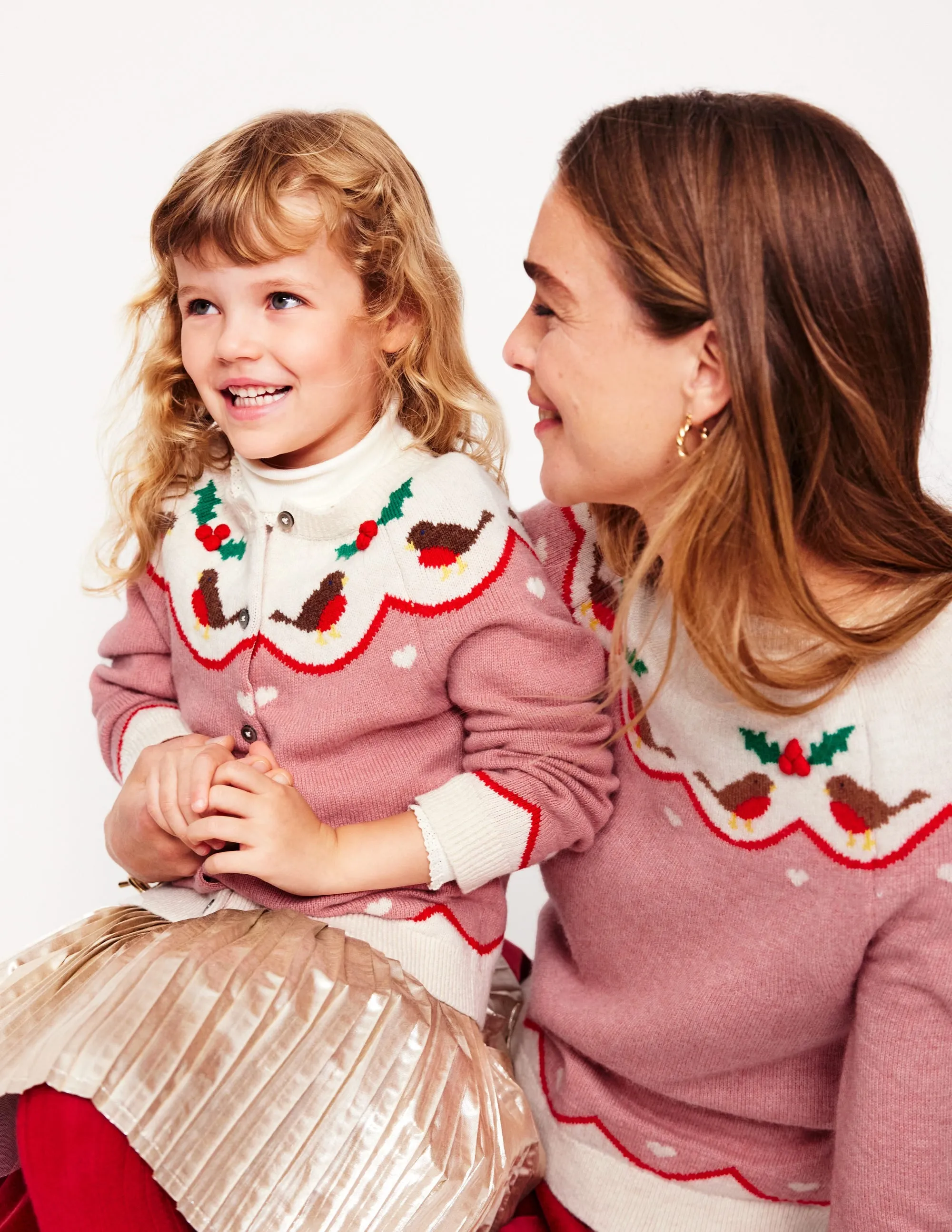 Edie Fair Isle Jumper-Quartz Pink, Robins