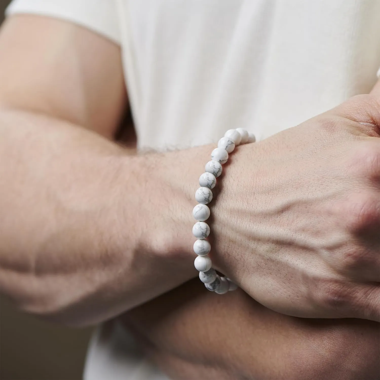 Elastic 8mm Beaded Tigers Eye Bracelet Set for Men