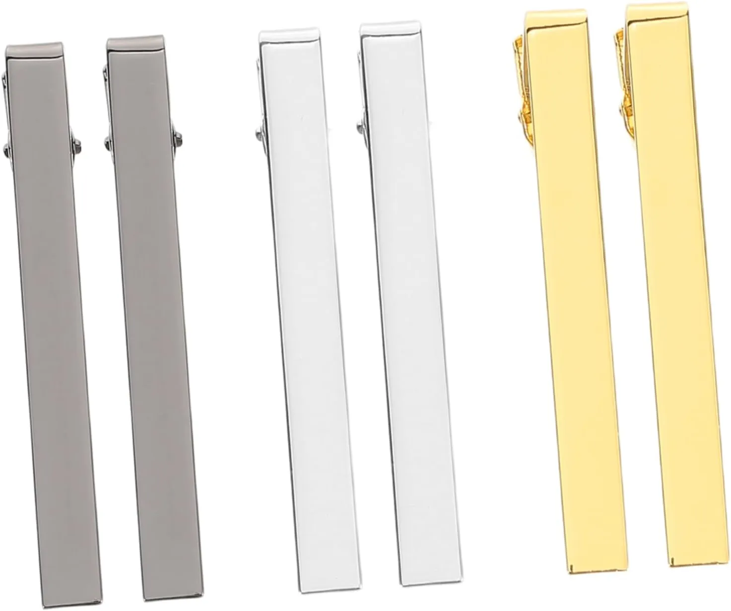 Elegant Metal Suit Tie Clip 6pcs Set Fashionable Dress Clips Scarf Clasp for Formal Occasions