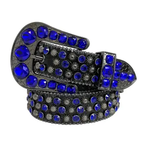 Elite Denim Rhinestone Belt (Royal/Black)
