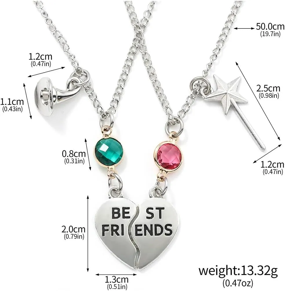 Elphaba Glinda Friendship Bracelets Elphaba Glinda Matching Crown Hat Bracelets Best Friends Neacklace for Women