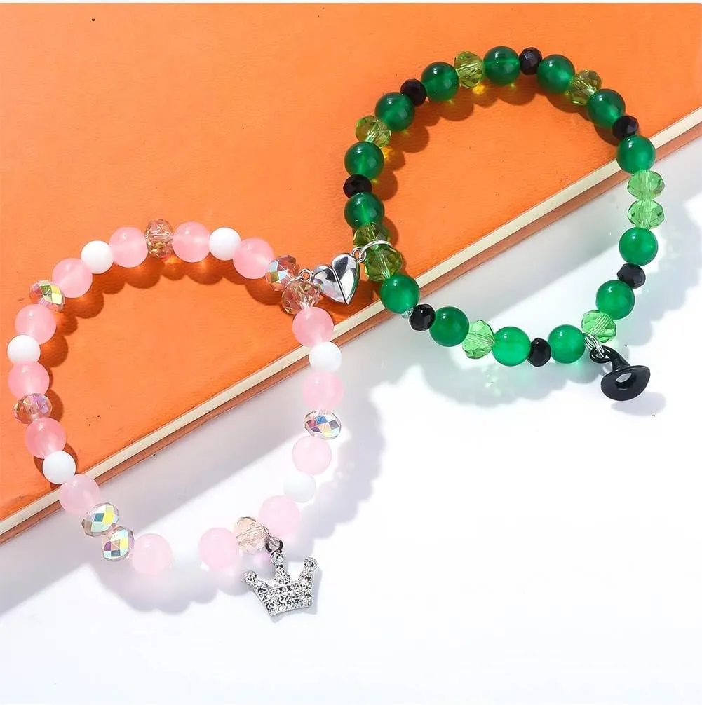 Elphaba Glinda Friendship Bracelets Elphaba Glinda Matching Crown Hat Bracelets Best Friends Neacklace for Women