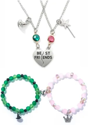 Elphaba Glinda Friendship Bracelets Elphaba Glinda Matching Crown Hat Bracelets Best Friends Neacklace for Women
