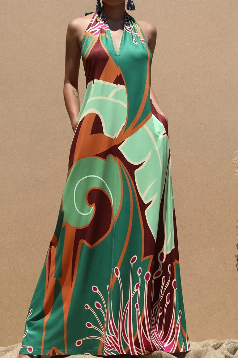 Emani Halter Island Maxi Dress