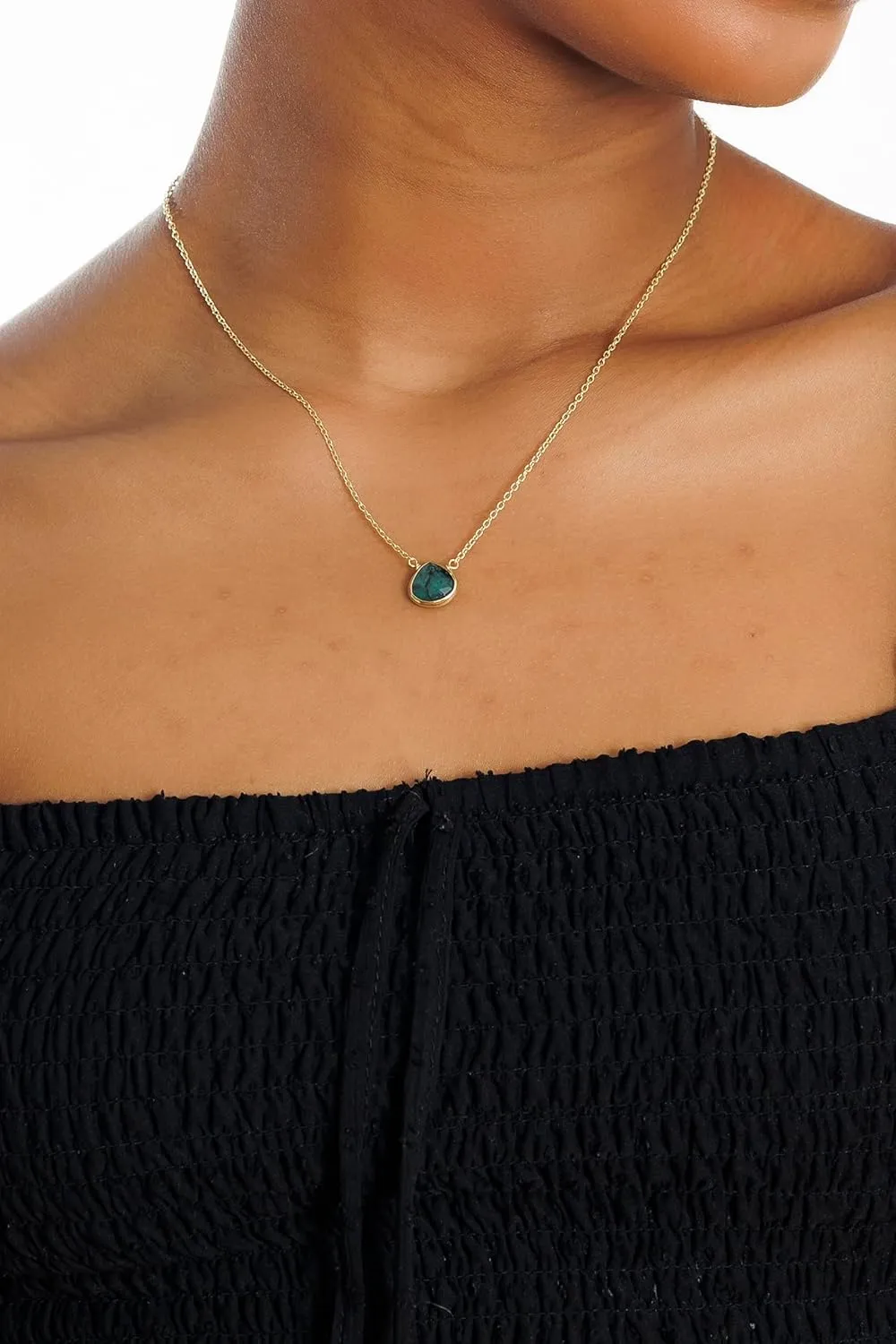 Emerald Necklace for Women, Premium Gold Heart Bezel Necklaces - Tarnish Free 18K Gold Plated Certified S925 Classic Statement Necklace Gold Jewelry for Women - Mothers Day Gifts for Mom Wife
