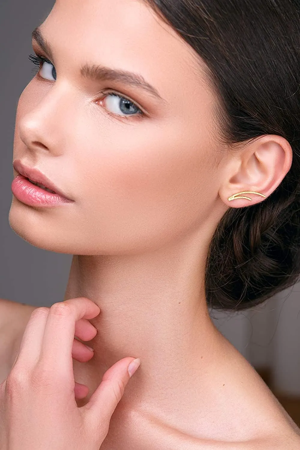 Emmanuela Everyday Ear Cuff Earrings Handmade of 24K Gold Plated Sterling Silver Dainty Minimalist Ear Climber Earring Cuff Crawler Hypoallergenic Jewelry