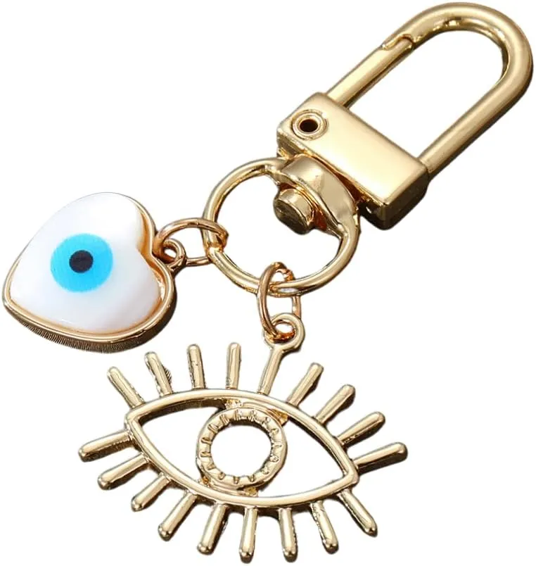 Evil Eye Keychains Hamsa Hand Fatima Bag Purse Keychain Good Luck Amulet Protection Charm Keyrings for Women