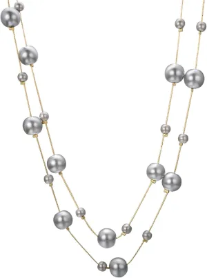 Extra Long Pearl Necklace 68" Faux Pearl Multi Strand Gold Necklaces for Women White Pearl Layered Necklace Wedding Party Prom Costume Jewelry