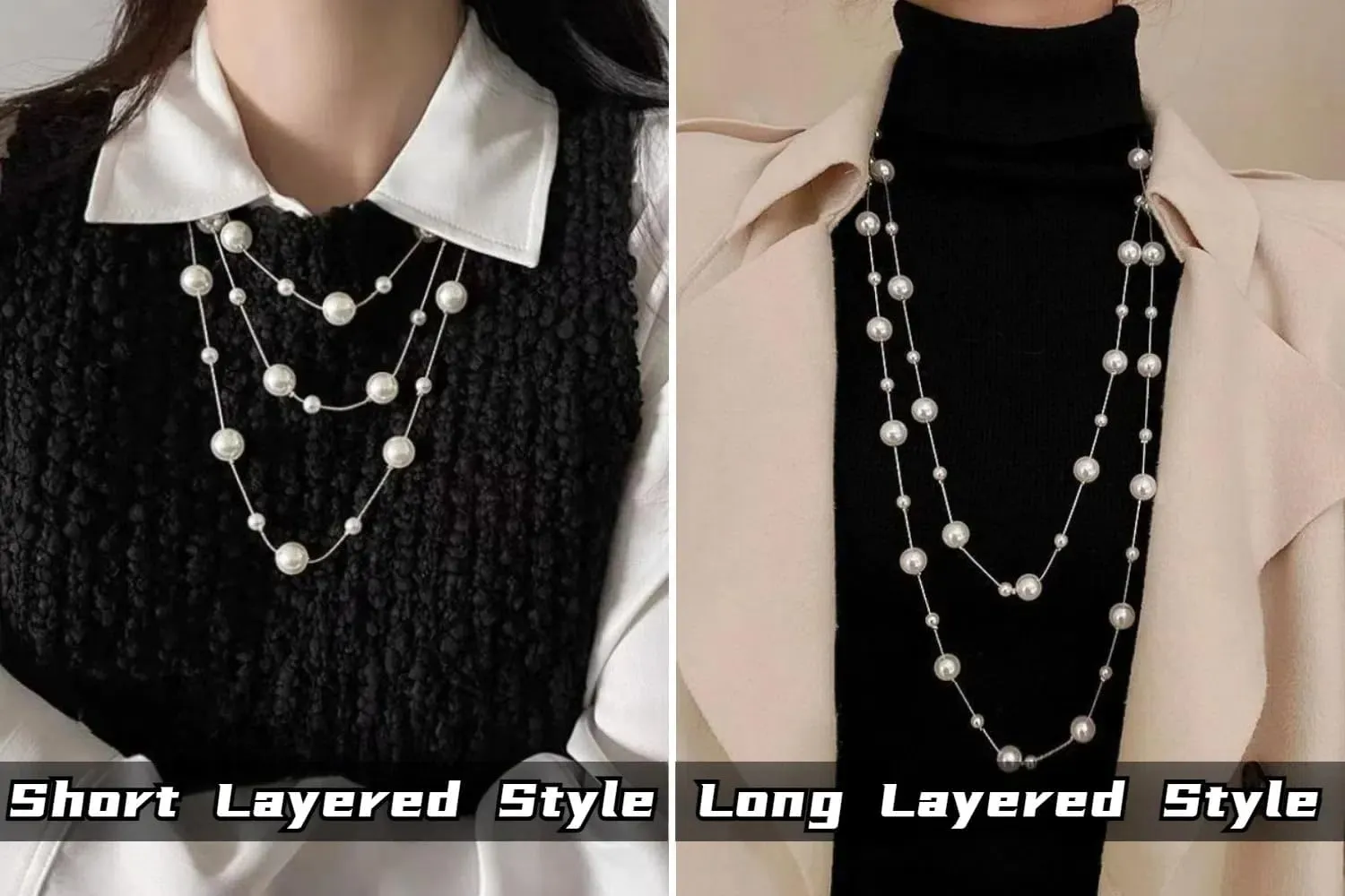 Extra Long Pearl Necklace 68" Faux Pearl Multi Strand Gold Necklaces for Women White Pearl Layered Necklace Wedding Party Prom Costume Jewelry