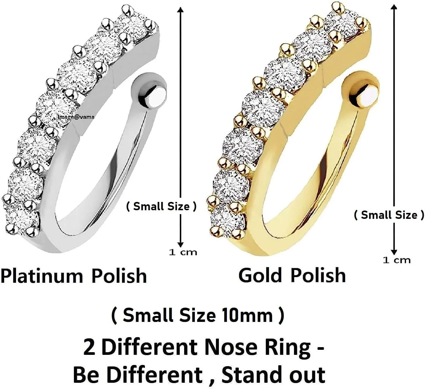 FASHIONS Clip on Nosepin Without Piercing Pressing Type Nose Rings Stud for Women - Combo 2pcs Gold & Silver