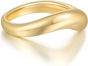 FENIMI 14K Gold Ring for Women Chunky Gold Rings Curved Bands for Women Minimalist yet Elegant Jewelry for Weddings Available Sizes 5-9 (7)