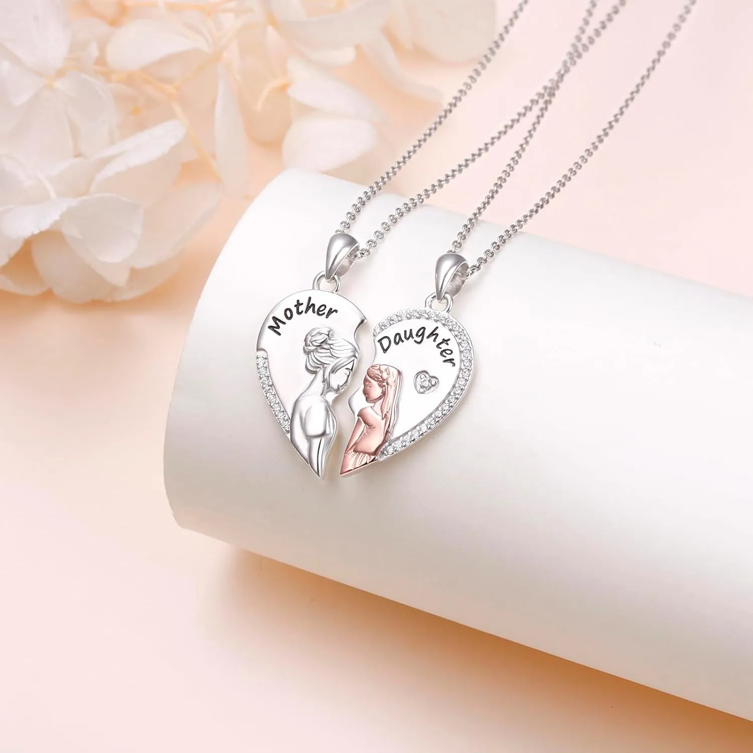 FLYOW Mothers Day Gifts for Women, Sterling Silver Mom Nana Grandma Heart Necklace, Birthday Mothers Day Jewelry Gifts for Mom Grandma Wife from Daughter Son