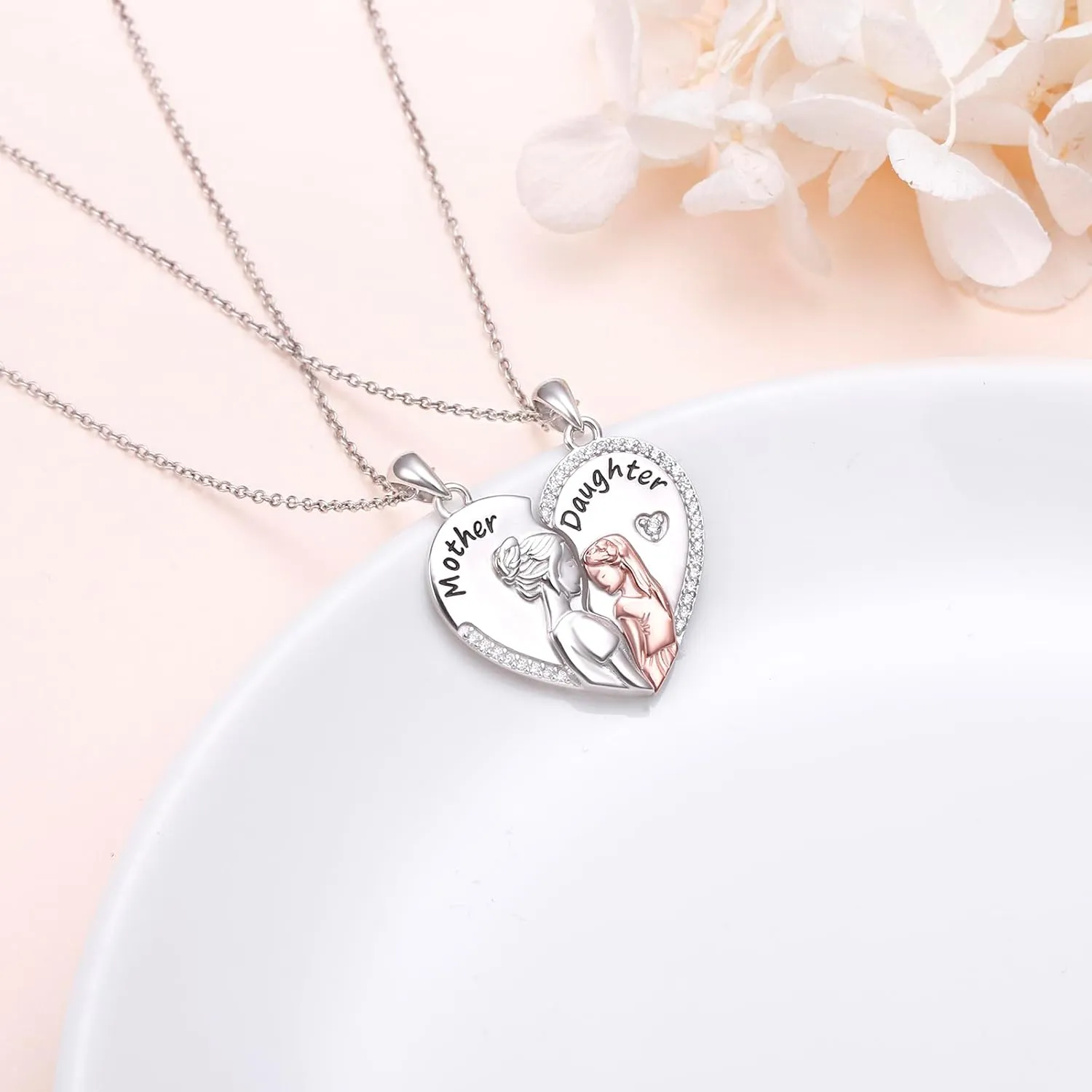 FLYOW Mothers Day Gifts for Women, Sterling Silver Mom Nana Grandma Heart Necklace, Birthday Mothers Day Jewelry Gifts for Mom Grandma Wife from Daughter Son