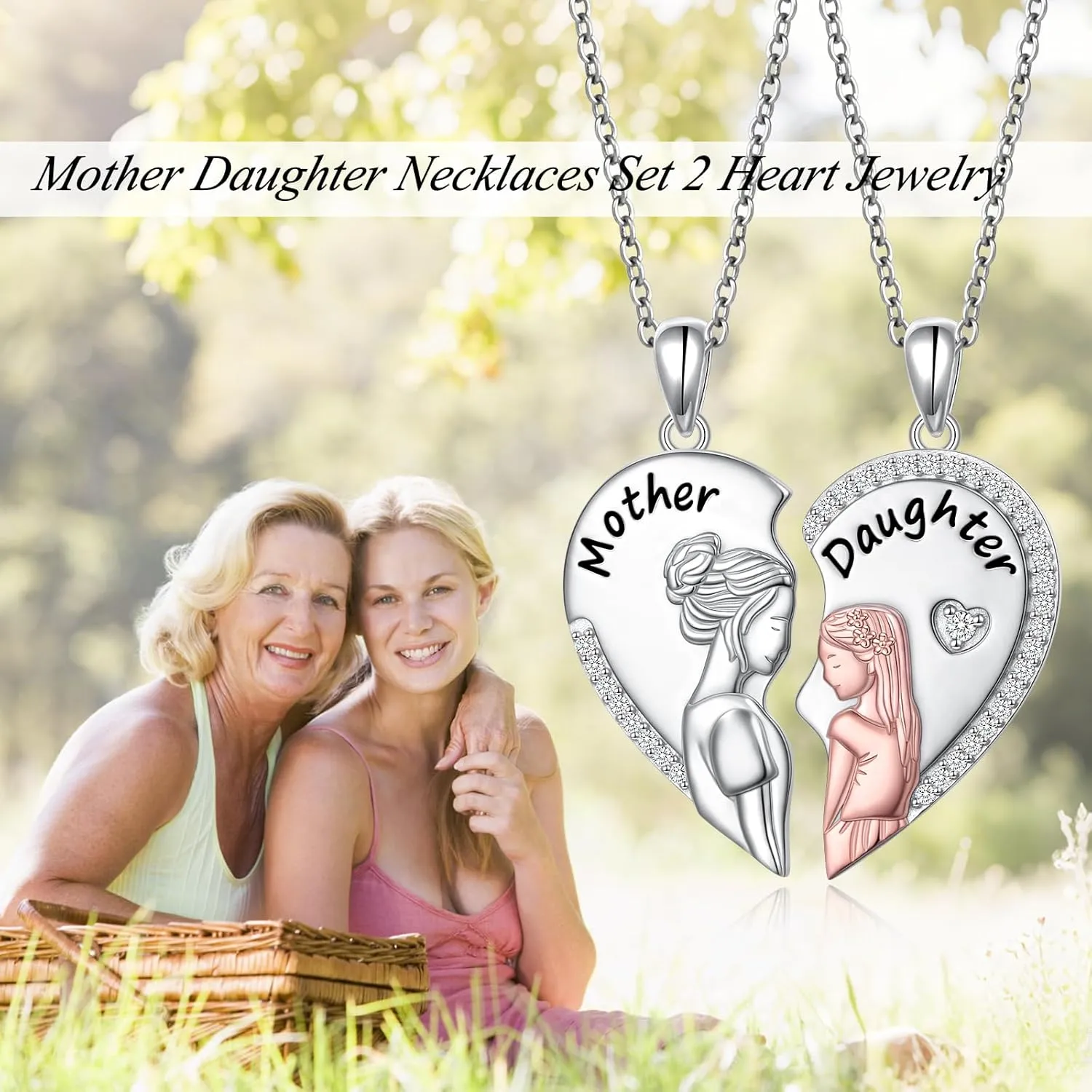 FLYOW Mothers Day Gifts for Women, Sterling Silver Mom Nana Grandma Heart Necklace, Birthday Mothers Day Jewelry Gifts for Mom Grandma Wife from Daughter Son