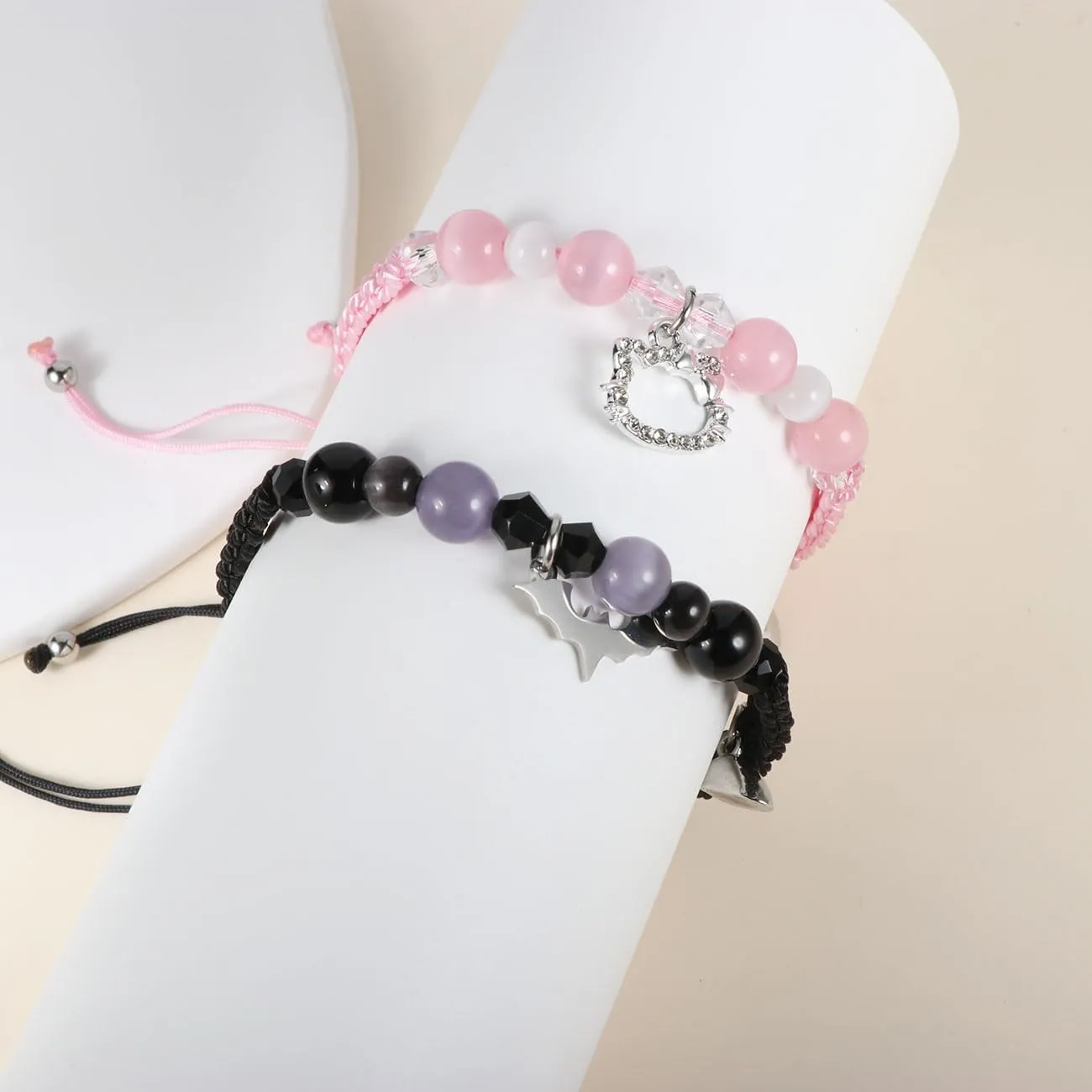 Friendship/Couples Bracelets Set, Birthday Valentine's Day Jewelry Gifts for BF GF Daughter Sister Bestie,Spider Kitty Gwen Matching Bracelet for Couples Best Friend