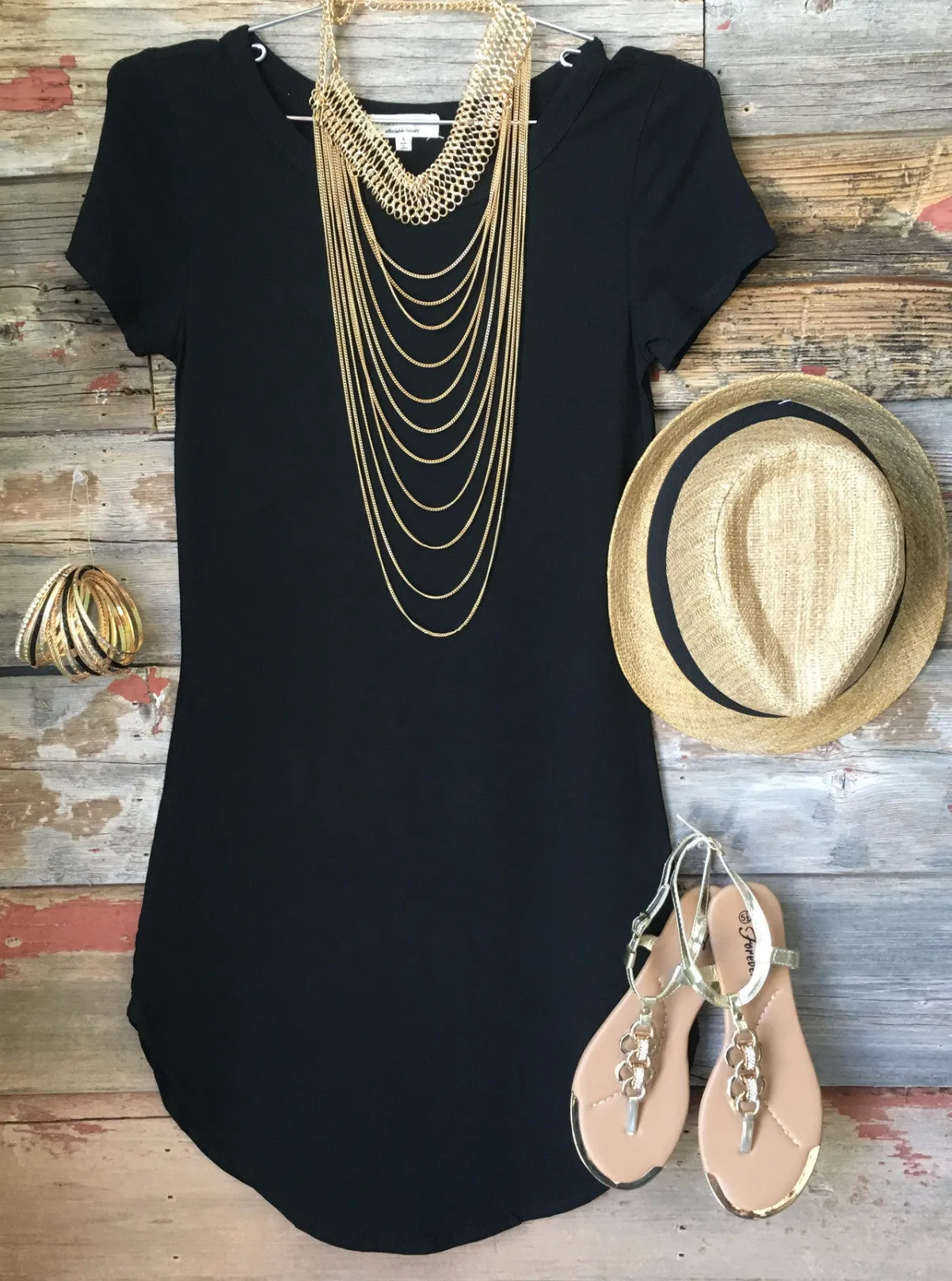 Fun in the Sun Tunic Dress: Black