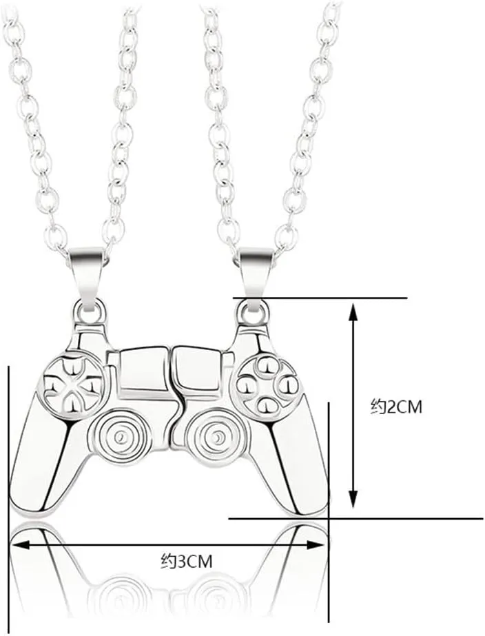 Game Controller Couple Matching Pendant Necklace for Men Women Friendship Best Friends Magnet Game Console Handle Sister Street Hiphop Jewelry