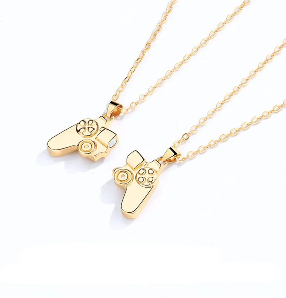 Game Controller Couple Matching Pendant Necklace for Men Women Friendship Best Friends Magnet Game Console Handle Sister Street Hiphop Jewelry