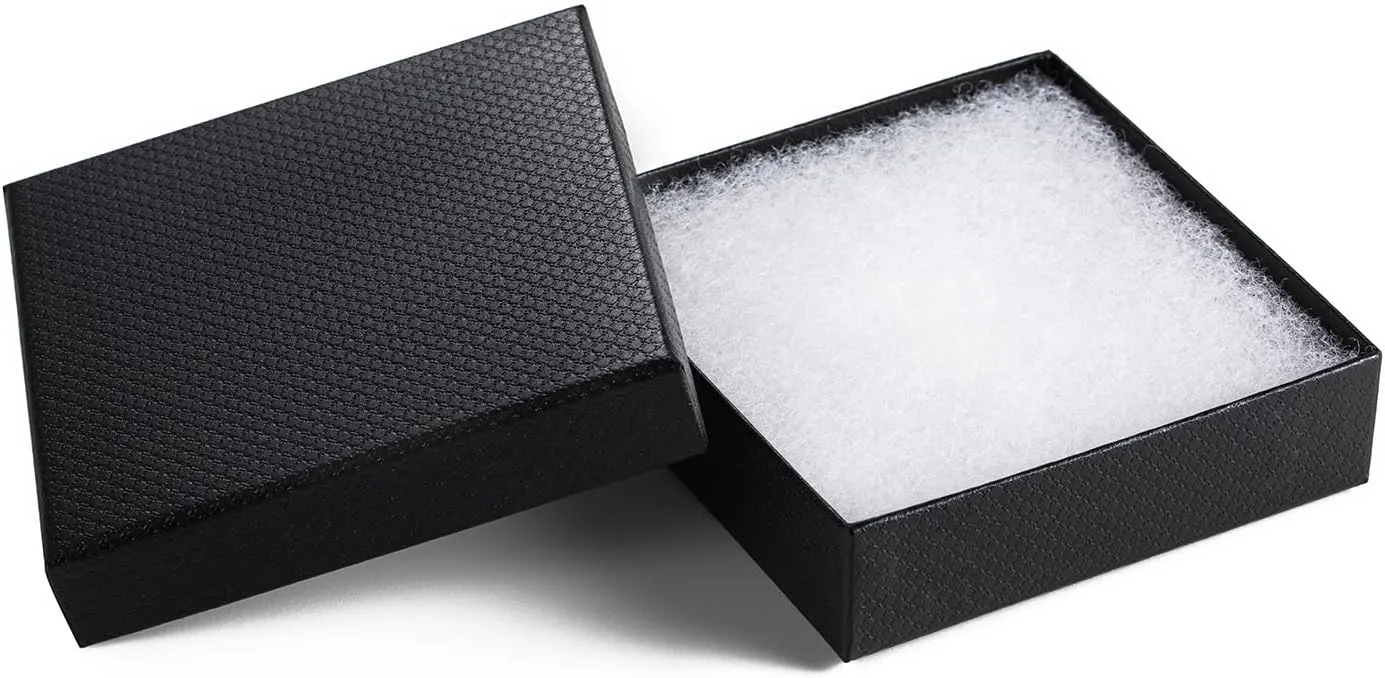 GEFTOL Jewelry Gift Boxes 96 Pack 3.5x3.5x1 Inch Cardboard Jewelry Boxes,Small Gift Boxes for Jewelry Earrings Necklaces Handmade Bangles Bracelets(Black)
