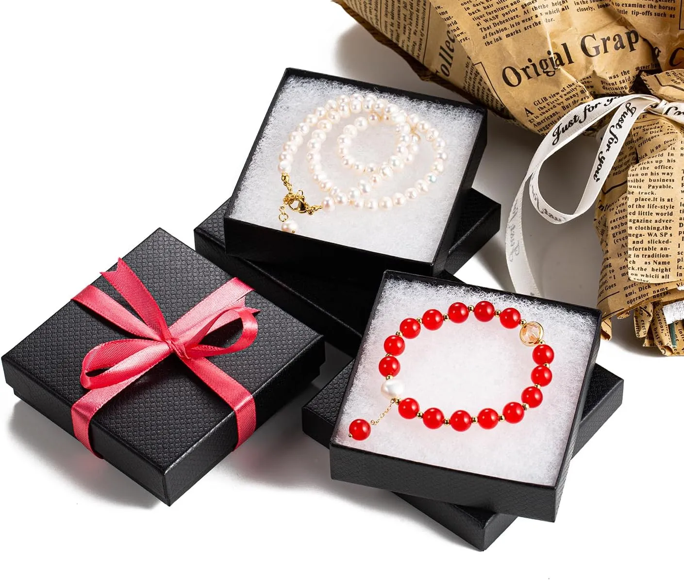 GEFTOL Jewelry Gift Boxes 96 Pack 3.5x3.5x1 Inch Cardboard Jewelry Boxes,Small Gift Boxes for Jewelry Earrings Necklaces Handmade Bangles Bracelets(Black)